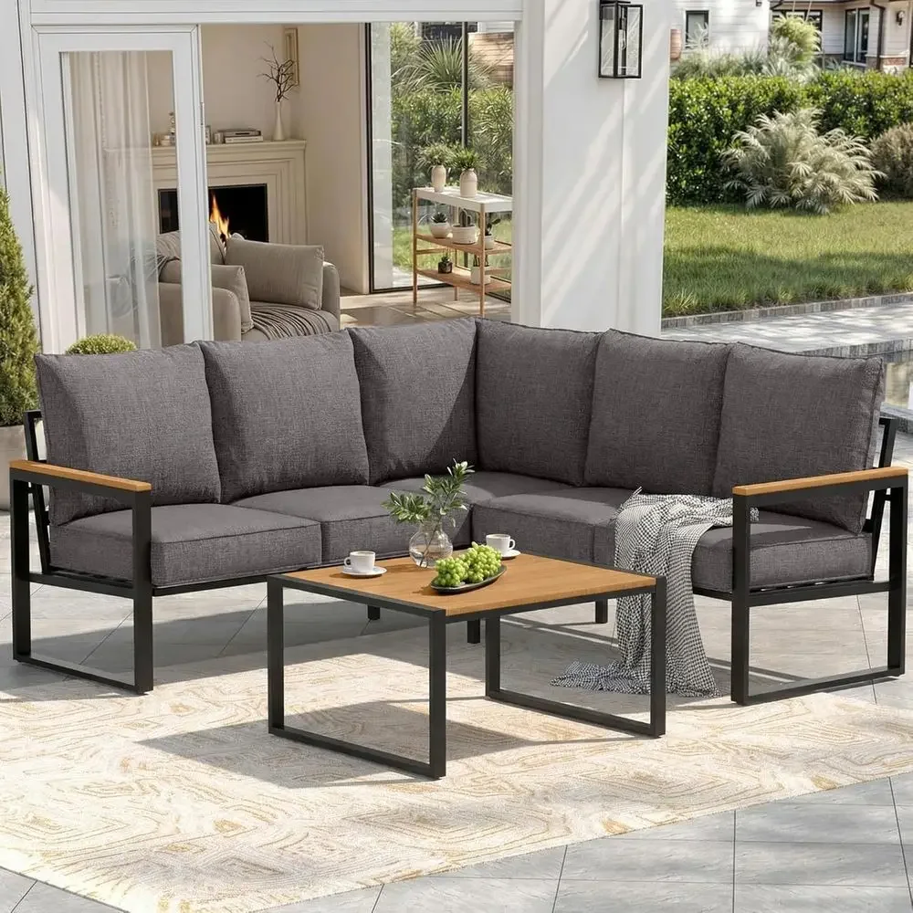 Outdoor Furniture L Shape - Комплект уличной секционной мебели из 6