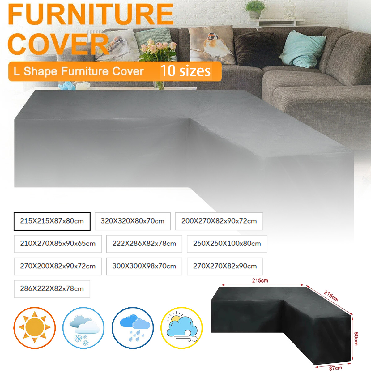 Outdoor Furniture L Shape - Чехол для мебели L-образной формы, водонепроницаемый,