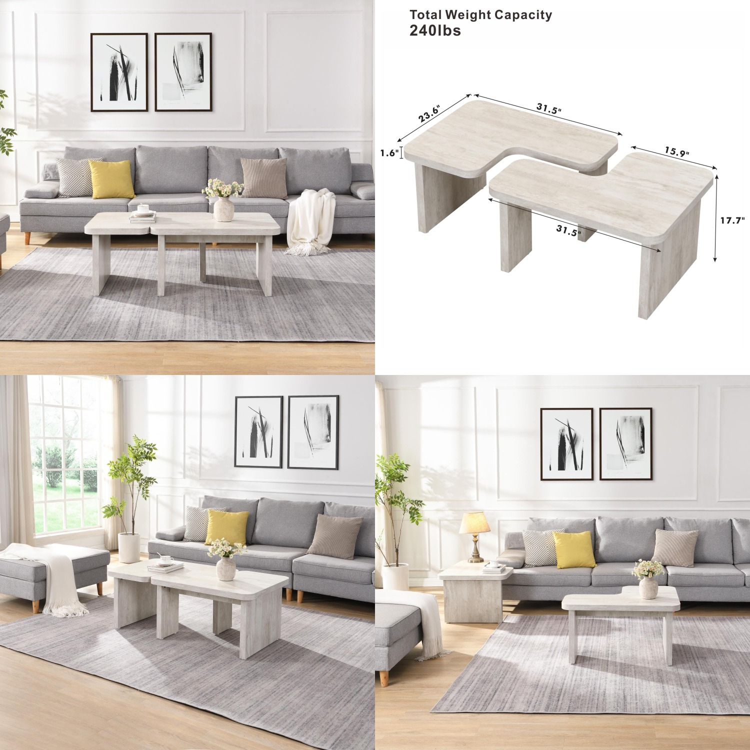 Outdoor Furniture L Shape - Прямоугольный разборный деревянный кофейный стол L-образной