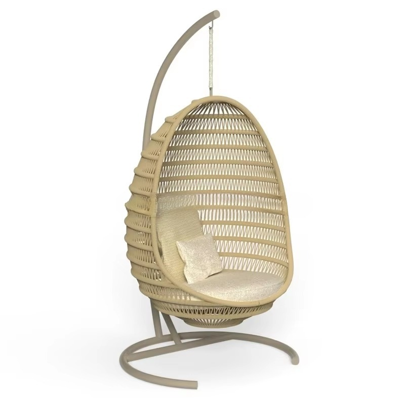 Outdoor Furniture Egg Chair - Металлическая садовая качель-яйцо с плетеным канатом