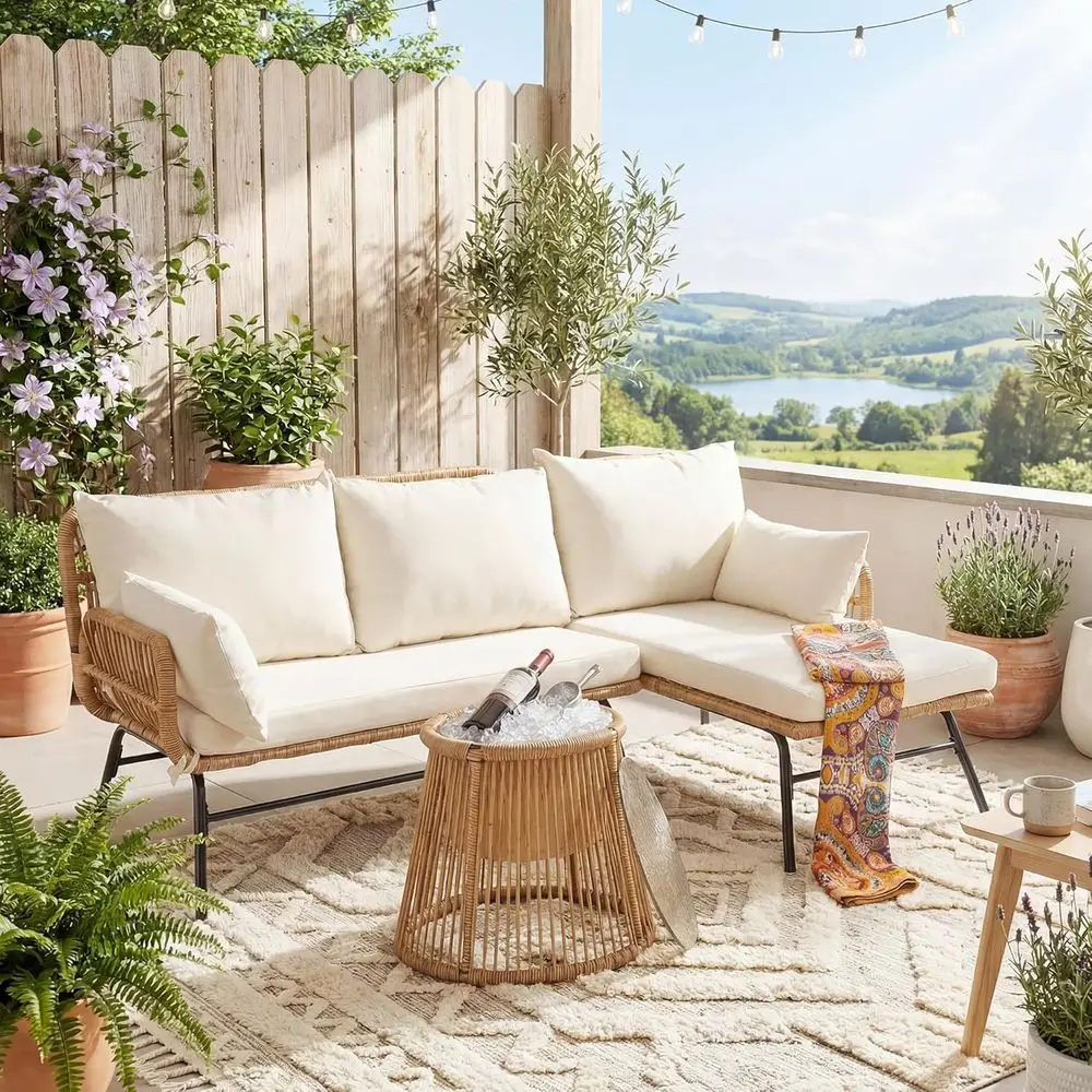 Outdoor Furniture L Shape - Комплект садовой мебели в стиле бохо