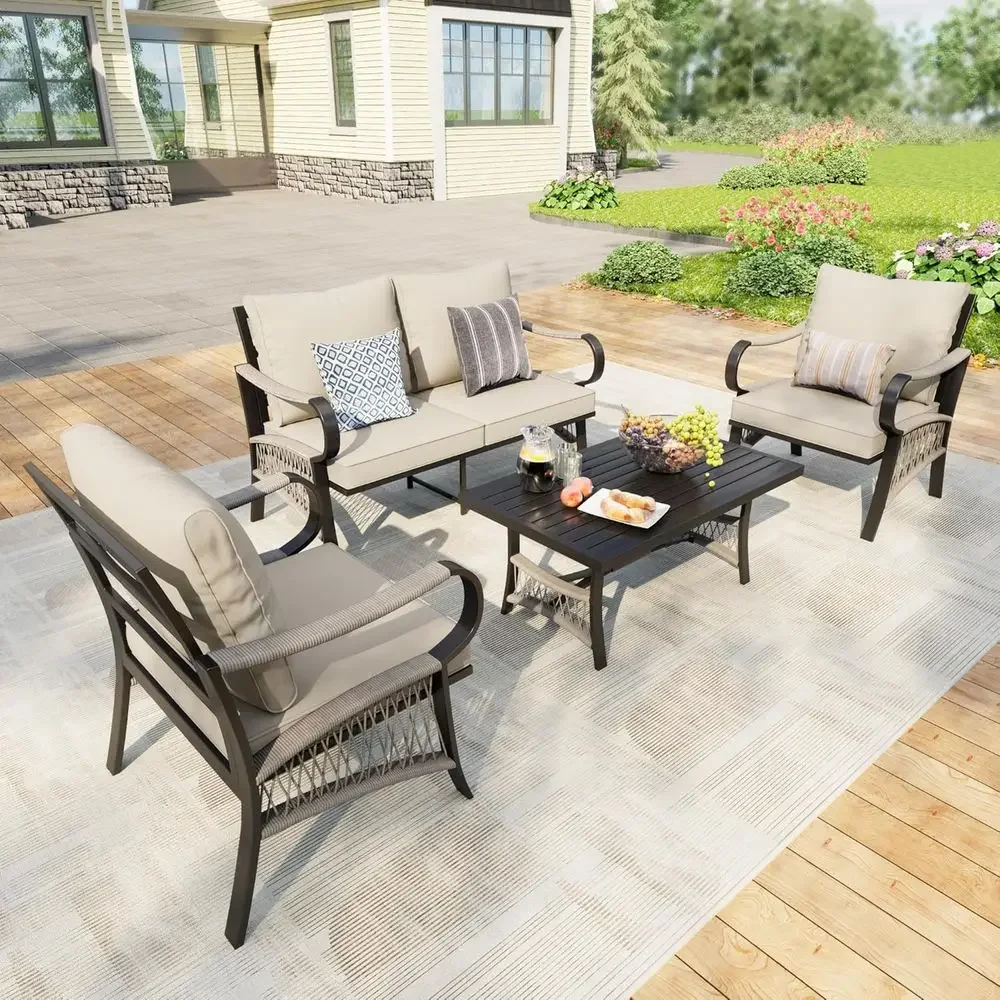 Outdoor Furniture Metal Chairs - Комплект садовой мебели из 4 предметов: