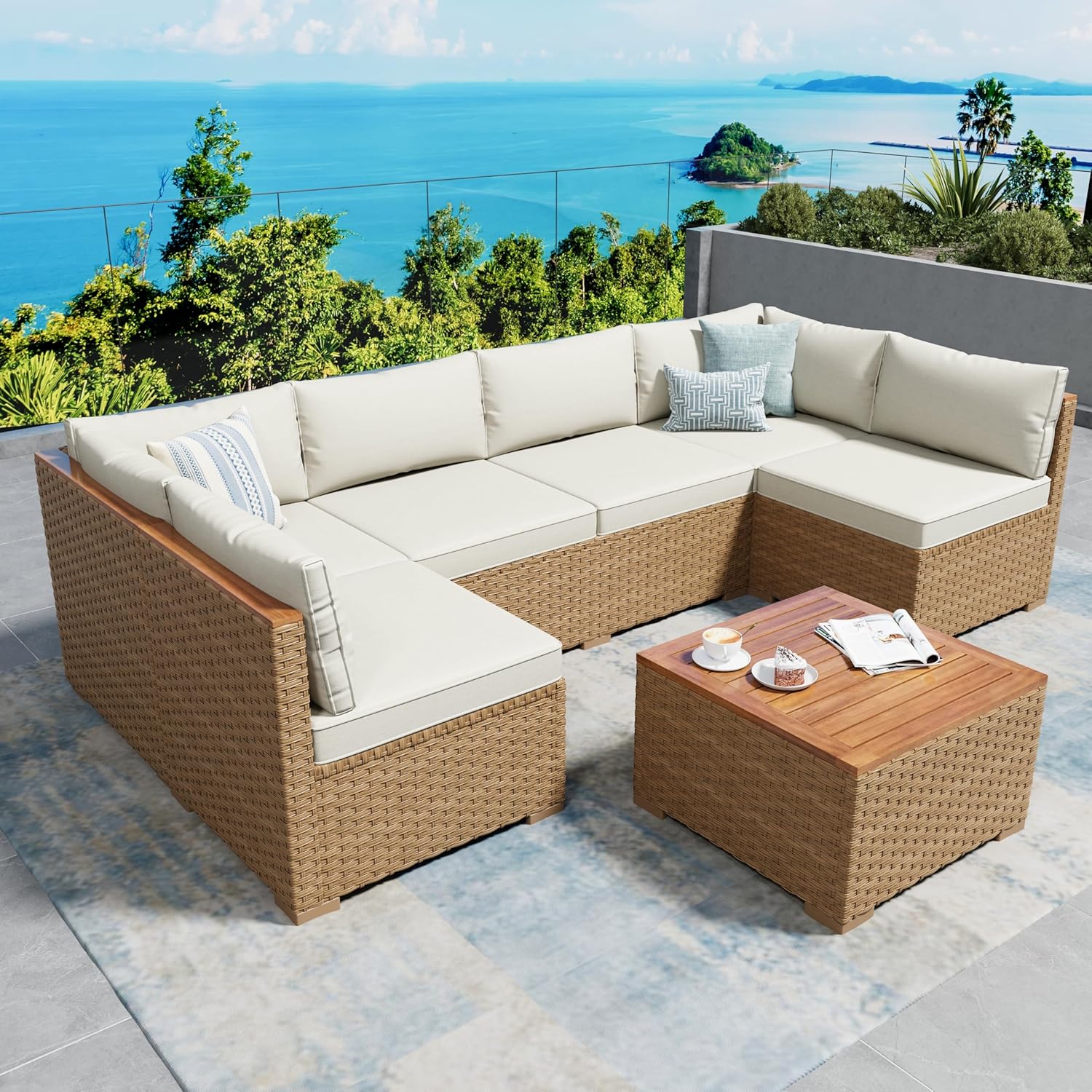 Outdoor Furniture Ofo - Комплект плетеной мебели для патио Sunshine