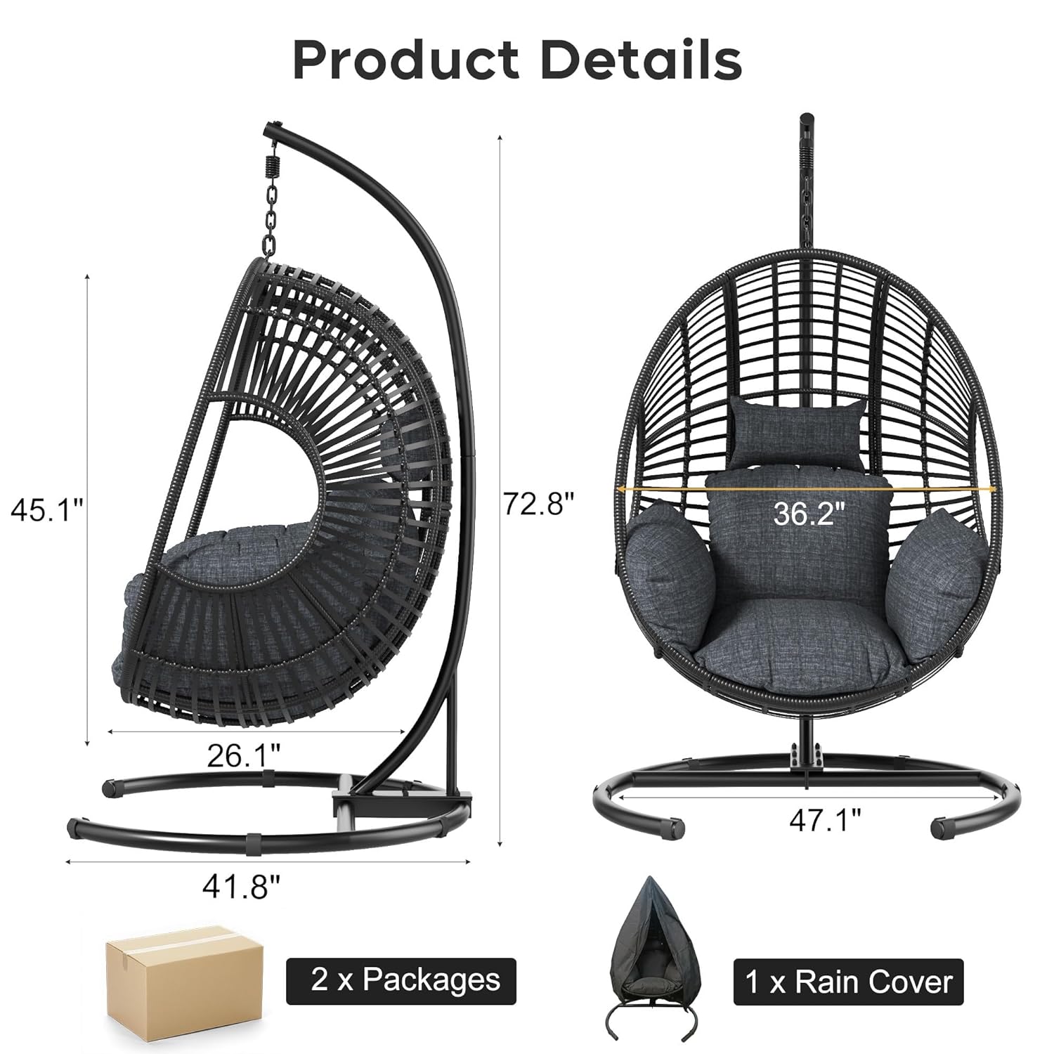 Уличное кресло-качели Egg Chai – обзор и цена Outdoor Furniture Egg Chair