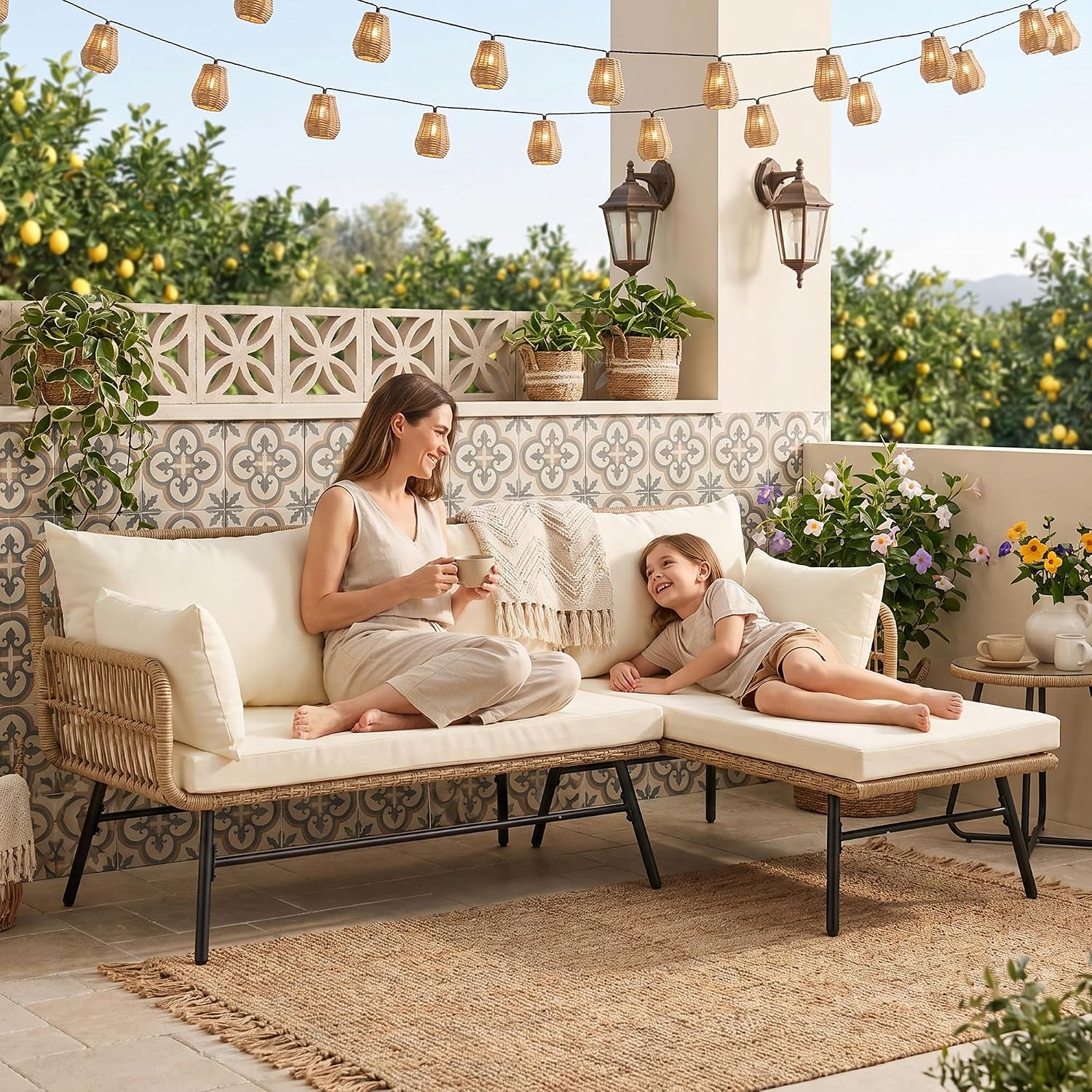Комплект садовой мебели в стил – обзор и цена Outdoor Furniture L Shape