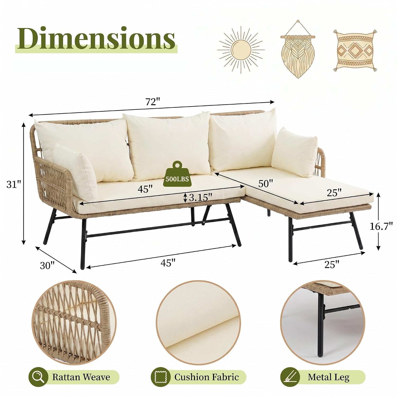 Комплект садовой мебели в стил – обзор и цена Outdoor Furniture L Shape