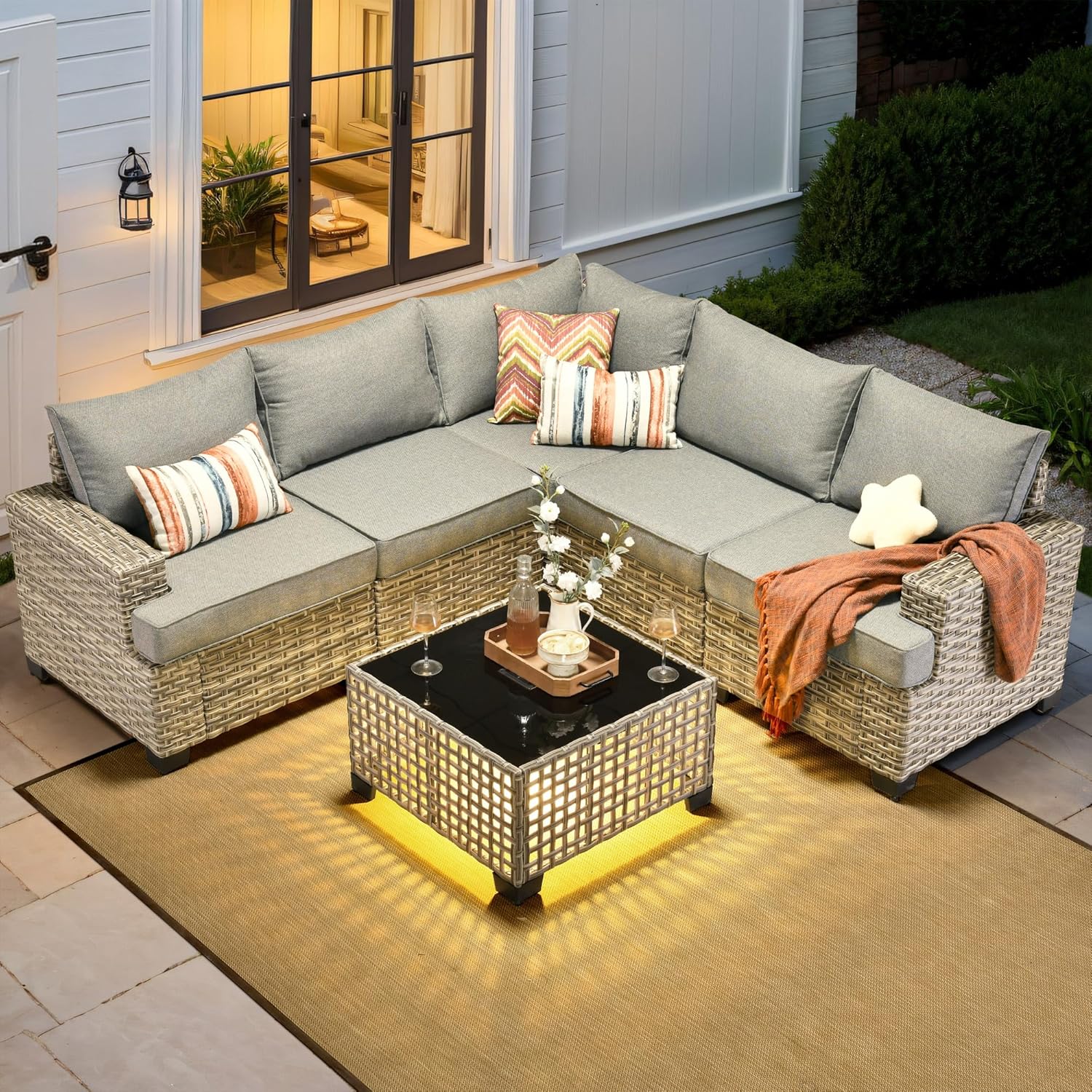 Уличный секционный комплект ме – обзор и цена Outdoor Furniture L Shape