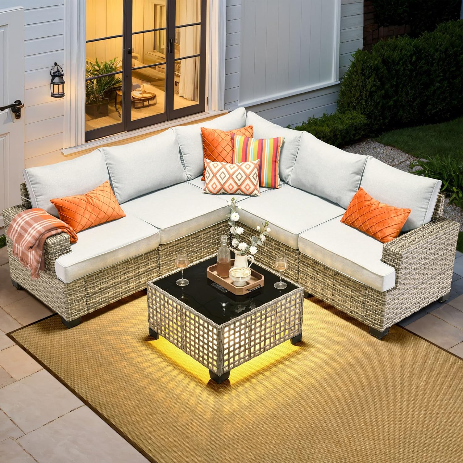 Уличный секционный комплект ме – обзор и цена Outdoor Furniture L Shape