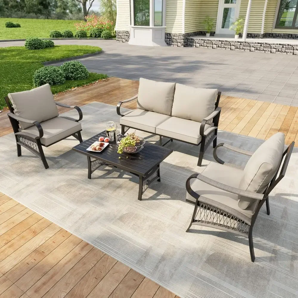 Комплект садовой мебели из 4 п – обзор и цена Outdoor Furniture Metal Chairs