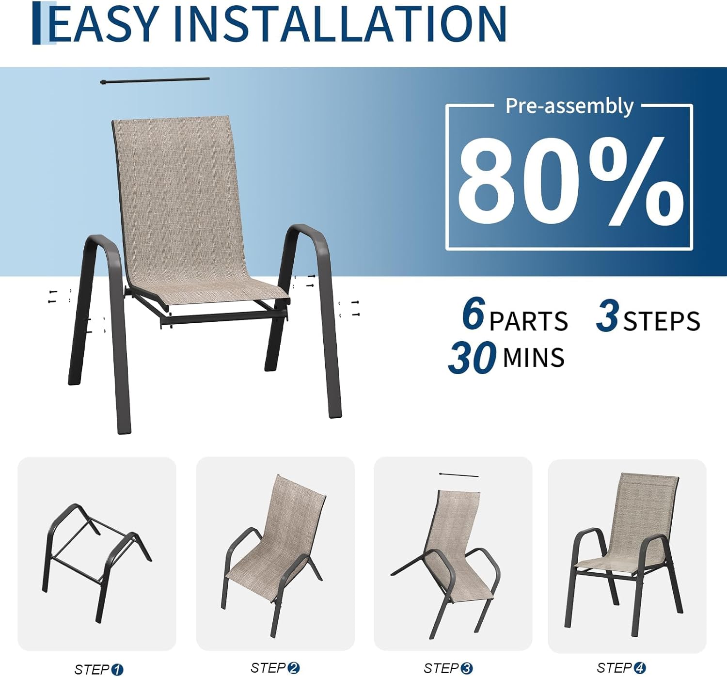 Набор из 4 стульев для патио,  – обзор и цена Outdoor Furniture Metal Chairs